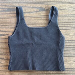Quince Ribbed Charcoal Tank Top